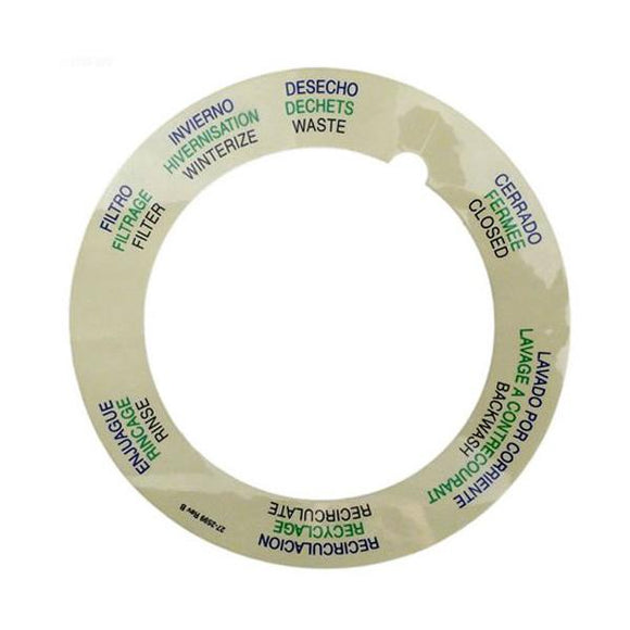 Pentair TA 30D Tagelus Filter Top Mount Valve Label Compatible Replacement